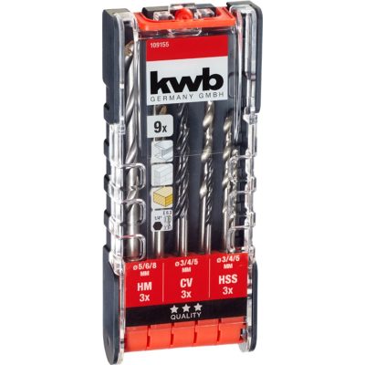 Juego de Mechas Madera - Metal - Concreto de KWB 9 Piezas