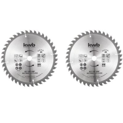 Pack 2 Hojas Discos Sierra Circular 7 1/4 40 Dientes Kwb Einhell