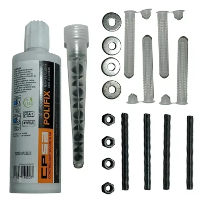 Kit Anclaje Quimico Base Poliester 165ml Polifix Para Pared