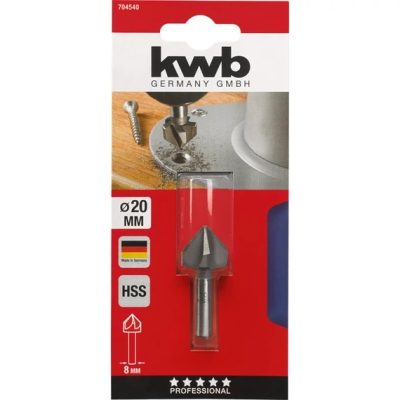 AVELLANADORES HSS PARA METALES ENCASTRE CILINDRICO de 5 filos 20mm