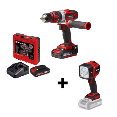 COMBO Taladro Percutor inalámbrico (TE-CD 18/48 Li-i)  +  Linterna a batería (TC-CL 18/350 Li - Solo)