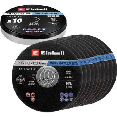 Juego de discos de corte Einhell 711525 de 115 mm, 10 unidades